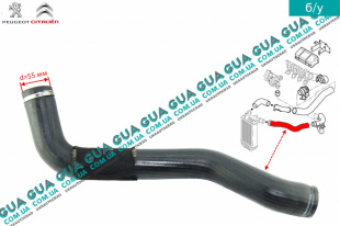 Патрубок ( трубка ) шланг интеркулера от турбины к радиатору   