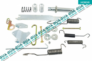 Ремкомплект барабанных колодок / комплект возвратных пружин тормозного механизма левого   