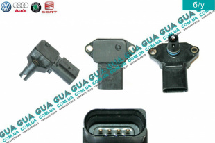 Датчик давления наддува воздуха Мапсенсор VW / ВОЛЬКС ВАГЕН TRANSPORTER V 2003- / ТРАНСПОРТЕР 5 03- 2.0TDI (1968 куб.см.)