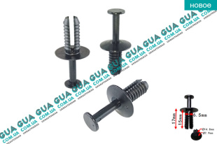 Клипса / фиксатор / распорная заклепка / зажым / крепление обшивки / бампера ( пистон ) VW / ВОЛЬКС ВАГЕН TRANSPORTER V 2003- / ТРАНСПОРТЕР 5 03- 2.0TDI (1968 куб.см.)