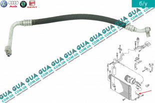 Трубка / патрубок кондиционера от компрессора к радиатору ( шланг    