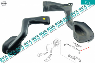 Воздуховод отопителя / печки салона торпедо / правый Nissan / НИССАН ALMERA N16 / АЛЬМЭРА Н16 2.2 DCI ( 2184 куб.см.)