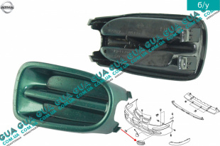 Заглушка переднего бампера левая Nissan / НИССАН ALMERA N16 / АЛЬМЭРА Н16 2.2 DCI ( 2184 куб.см.)