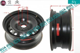 Диск колесный R15 6Jx15H2 ET37.5 металлический ( стальной / железный )   