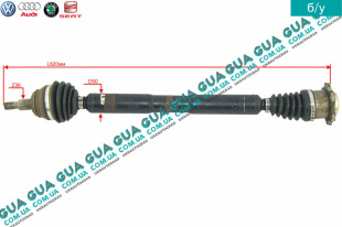 Полуось правая Z36 ( привод в сборе с шрусами )   