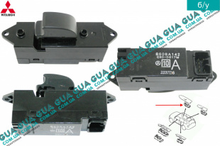 Кнопка стеклоподьемника передней правой двери	 Mitsubishi / МИТСУБИСИ PAJERO IV 2006- / ПАДЖЕРО 4 06- 3.2DI-D (3200 куб.см.)