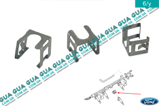 Фиксатор / зажим топливной форсунки ( защелка, крепёж, клипса, стопор Volvo / ВОЛЬВО V50 1.6 (1596 куб. см.)