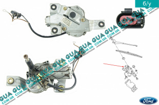 Моторчик стеклоочистителя задней двери / багажника / ляди ( электродвигатель дворника ) Ford / ФОРД ESCORT 1992-1995 / ЭСКОРТ 92-95 1.3 (1299 куб. см.)