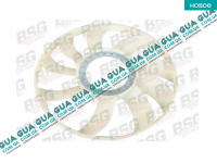 Крыльчатка 9 лопастей ( вентилятор охлаждения ) ( белый ) Ford / ФОРД TRANSIT 1985-2000 / ТРАНЗИТ 85-00 2.5TD (2496 куб.см.)