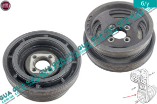 Шкив коленвала демпферный 6 / 4 ручейка ( Шкив коленчатого вала )   