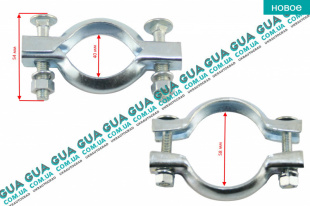 Хомут металлический / кронштейн крепления глушителя D58 1шт. ( универсальный ) SsangYong / САНГЙОНГ KYRON 2.0XDI (1998 куб.см.)