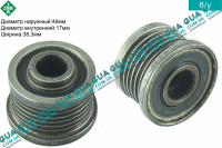 Шкив генератора 6 ручейков ( обгонная муфта, механизм свободного хода ) Volvo / ВОЛЬВО V40 2000-2004 1.9DI (1870 куб.см.)