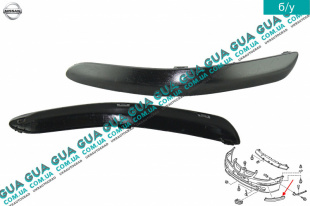 Молдинг / декоративная накладка / листва переднего бампера  левая Nissan / НИССАН ALMERA N16 / АЛЬМЭРА Н16 2.2 DCI ( 2184 куб.см.)