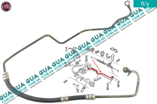 Трубка высокого давления ( патрубок / шланг рулевой рейки гидравлической ) рулевого управления / насоса ГУР   