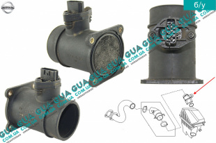 Расходомер воздуха ( воздухомер / датчик массового расхода воздуха ) ДМРВ Nissan / НИССАН ALMERA N16 / АЛЬМЭРА Н16 2.2 DCI ( 2184 куб.см.)