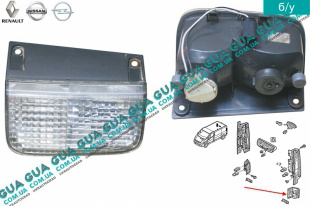 Фонарь клыка бампера задний левый до 2007   