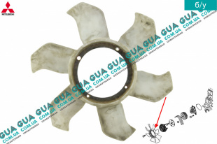 Крыльчатка двигателя 6 лопастей D465 ( вентилятор охлаждения ) Mitsubishi / МИТСУБИСИ PAJERO III 2000-2006 / ПАДЖЕРО 3 00-06 3.2DI-D (3200 куб.см.)