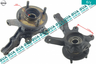 Поворотный кулак / цапфа левая с ступицей Z25 Nissan / НИССАН ALMERA N16 / АЛЬМЭРА Н16 2.2 DCI ( 2184 куб.см.)