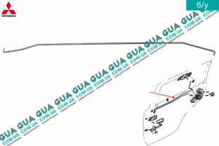 Тяга от ручки к замку правой задней двери верхняя   