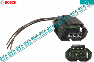 Фишка / разъем с проводами  датчика абсолютного давления наддува воздуха Мапсенсора / ДАД 3 контакта   