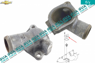 Фланец системы охлаждения ( Корпус термостата ) Chevrolet / ШЕВРОЛЕТ Captiva 2006-2011 2.0D ( 1991куб.см. )