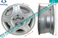 Диск колесный легкосплавный R16 6.5Jx16 ET43 ( титановый ) SsangYong / САНГЙОНГ KYRON 2.0XDI (1998 куб.см.)