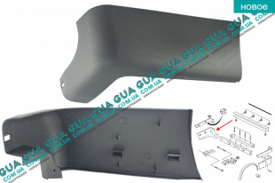 Клык бампера задний  нижний правый   