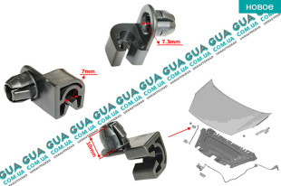 Кронштейн / крепление / фиксатор / клипса / зажим / держатель упора капота   