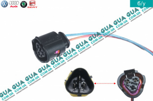 Фишка / разъем  датчика термовыключателя вентилятора радиатора ( 3 контакта )   