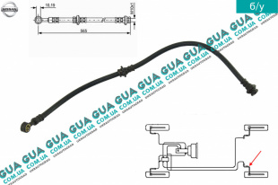 Шланг / трубка тормозной системы задний левый L565 Nissan / НИССАН ALMERA N16 / АЛЬМЭРА Н16 2.2 DCI ( 2184 куб.см.)