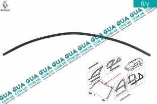 Уплотнитель внешний верхний лобового стекла  Renault / РЕНО LAGUNA II / ЛАГУНА 2 2.2DCI (2188 куб.см.),