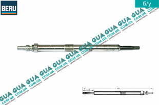 Свеча накала 11V ( накаливания ) Renault / РЕНО LAGUNA II / ЛАГУНА 2 2.2DCI (2188 куб.см.),