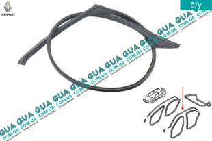 Уплотнитель двери левый верхний ( лифтбек ) Renault / РЕНО LAGUNA II / ЛАГУНА 2 2.2DCI (2188 куб.см.),