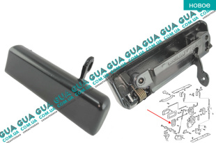 Ручка задней двери наружная ( металлическая распашной дверки )   