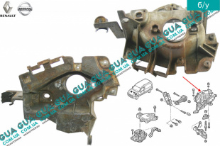 Кронштейн крепление подушки КПП  левый   