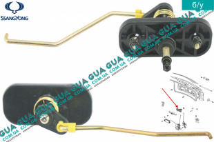 Механизм внутренней ручки открытия замка ляды  ( задней двери / крышки багажника ) SsangYong / САНГЙОНГ KYRON 2.0XDI (1998 куб.см.)