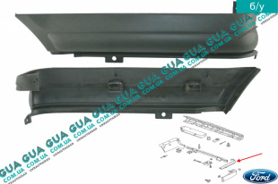 Клык бампера задний верхний левый Ford / ФОРД TRANSIT 2006- / ТРАНЗИТ 06- 2.3 V16 (2295 куб.см.)