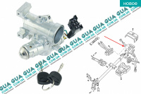 Замок зажигания ( контактная группа / Замок вала рулевого колеса ) (с корпусом)