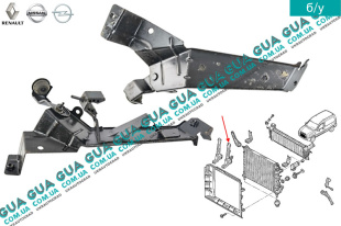 Кронштейн крепления радиатора правый   