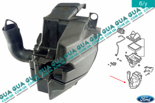 Резонатор воздушного фильтра ( корпус крепления электронного блока управления ЭБУ ) Ford / ФОРД C-MAX 2003-2007 / ФОКУС С-МАКС 2.0TDCI  (1997 куб. см.)