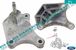 Кронштейн подушки / опора / лапа подвески двигателя левый Ford / ФОРД FIESTA V 2001-2008 / ФИЕСТА 5 1.4TDCI (1399 куб.см)